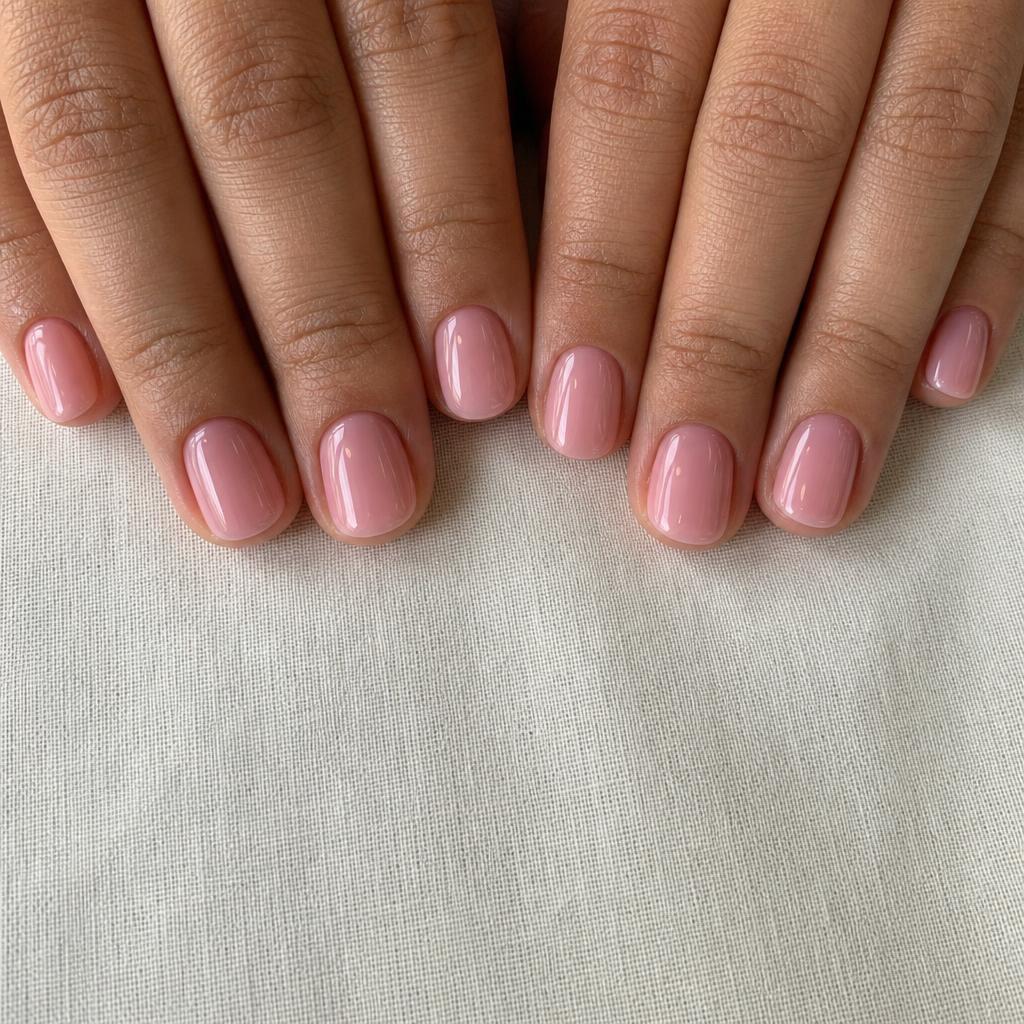 Glossy clear-pink gel